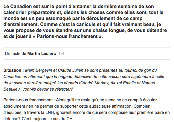 Martin Leclerc RAMASSE la GANG de Bergevin....