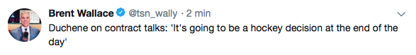 Matt Duchene nous dit qu'il va partir d'Ottawa ?
