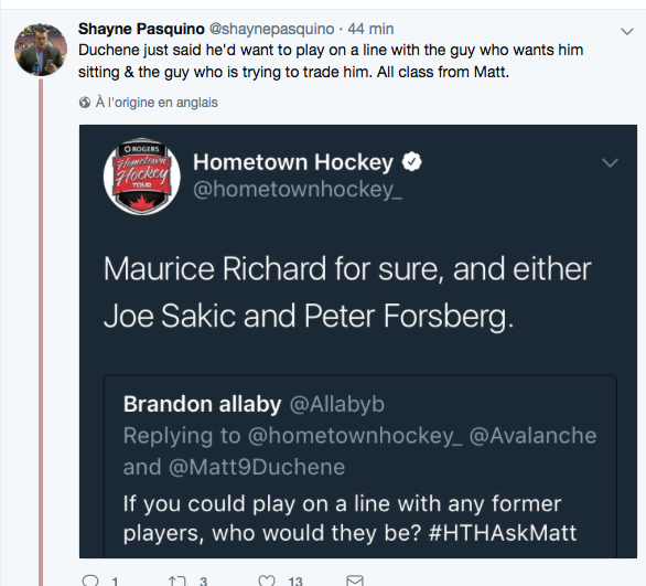 Matt Duchene rêve bel et bien à Montréal..