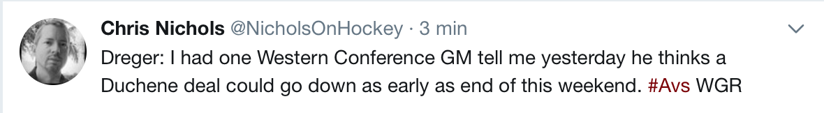 Matt Duchene s'éloigne de Montréal...