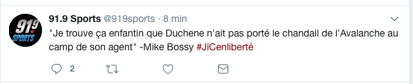 Matt Duchene traité D'IMMATURE par Mike Bossy...