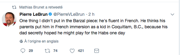 Matthew Barzal...aurait dû DEVENIR UN HABS....