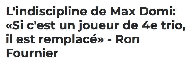 Max Domi est TRAÎNÉ dans la BOUE....Par Ron Fournier...