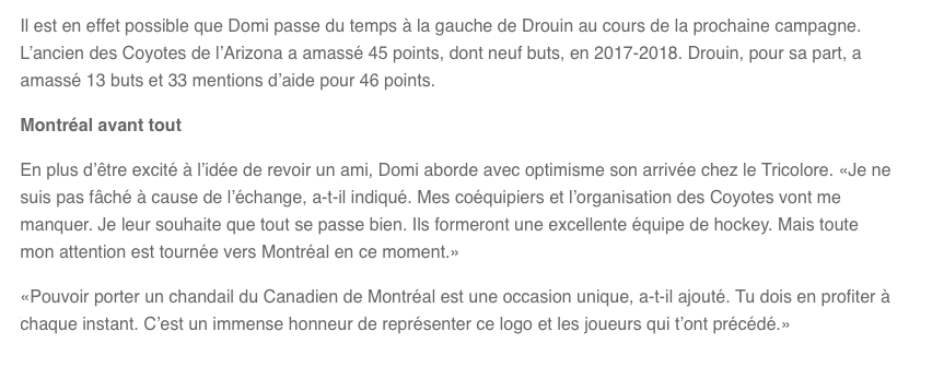 Max Domi peut se rassurer..