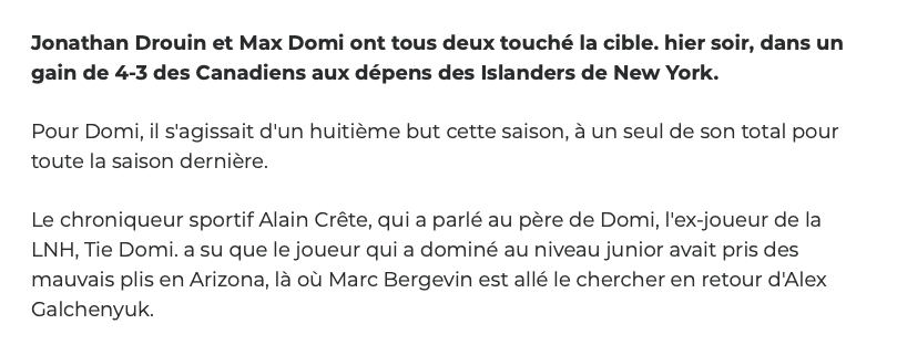 Max Domi...a transformé Jonathan Drouin...