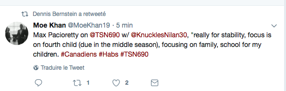 Max Pacioretty avoue à la radio...OUCH...