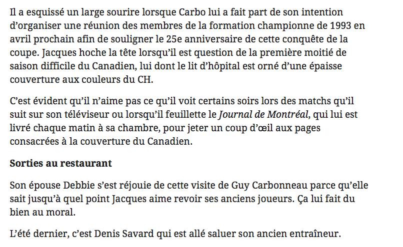 Max Pacioretty devrait aller visiter Jacques Demers à l'hôpital..