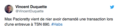 Max Pacioretty, fait passer Martin Leclerc pour un menteur !!!