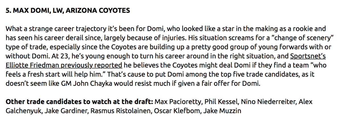 Max Pacioretty, n'est pas dans le TOP 5 du Hockey News, mais...