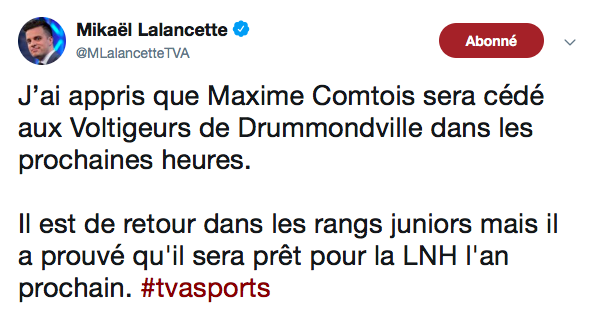 Maxime Comtois dans le JUNIOR...