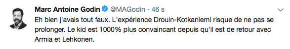 Même KK ne veut pas jouer avec Jonathan Drouin...