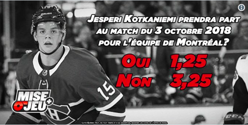 Même Mise-O-Jeu le sait..Que Jesperi Kotkaniemi va faire l'équipe.