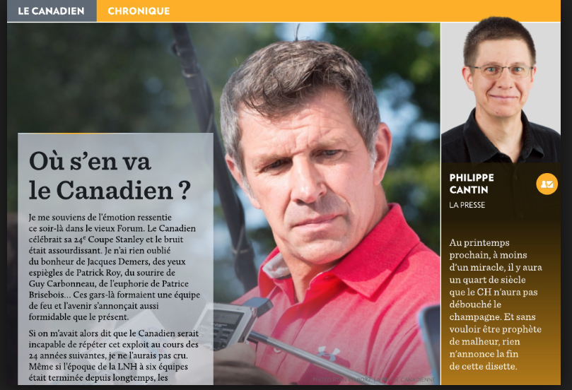 Même Philippe Cantin..L'ENNEMI NUMÉRO UN de Marc Bergevin..