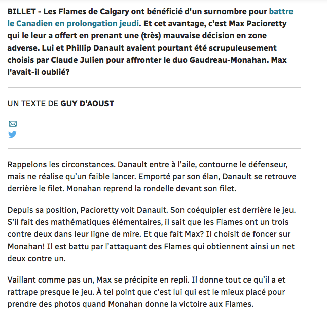  Merci Radio-Canada...D'Avoir RAMASSÉ Max Pacioretty...