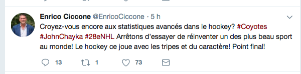 Message à CICCO...Les STATS AVANCÉES...c'est peut-être de la BULLSHIT...mais toi....