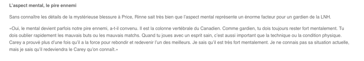 Message à Pekka Rinne..Arrête de LICHER le CUL de Carey...