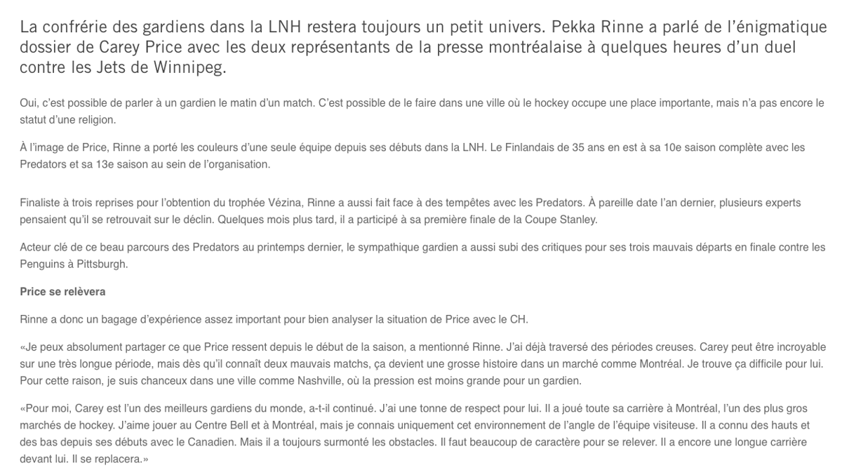 Message à Pekka Rinne..Arrête de LICHER le CUL de Carey...