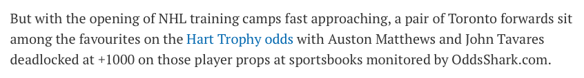 Mets 100$ sur Auston Matthews pour le HART...