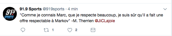 Michel Therrien a été TRÈS CLASSE avec Marc...