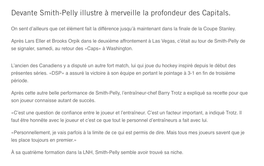 Michel Therrien lit ça...Et doit avoir envie de PLEURER...