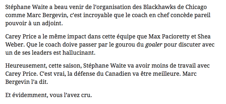  Michel Therrien n'avait pas le droit de parler à Carey Price...