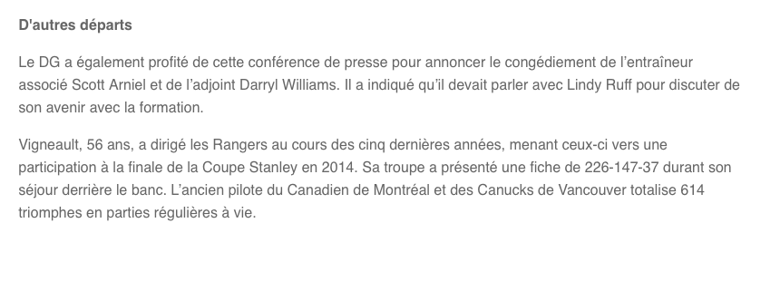 Michel Therrien va lire ça..Et il sera EXCITÉ au TAQUET...