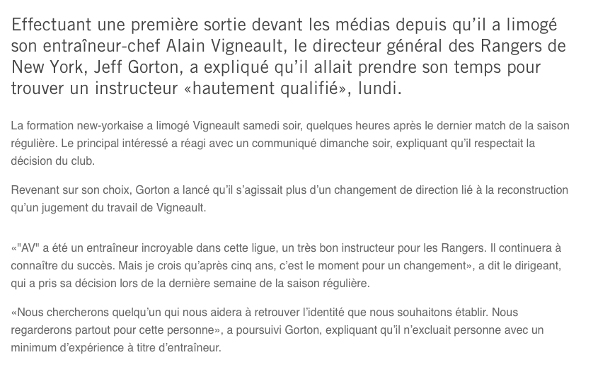Michel Therrien va lire ça..Et il sera EXCITÉ au TAQUET...
