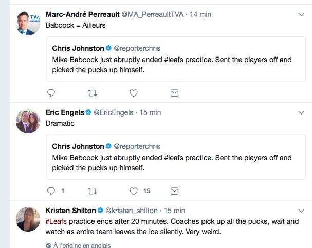 Mike Babcock a tellement PÉTÉ une COCHE...