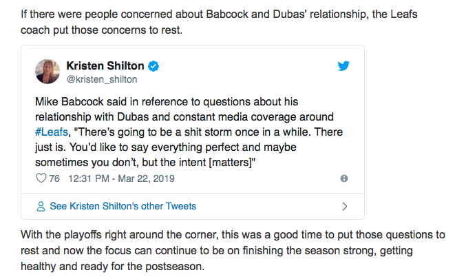 Mike Babcock essaie de se JUSTIFIER par rapport à ses propos concernant Kyle Dubas...