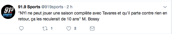 Mike Bossy a raison...Si John Tavares est échangé...