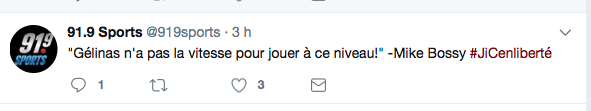 Mike Bossy n'a jamais regardé Gélinas jouer...