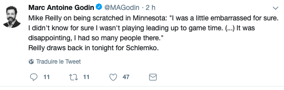 Mike Reilly en voudra à Claude Julien toute sa vie....