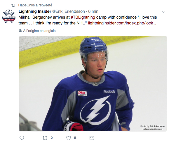 Mikhail Sergachev est allé au SALON de BRONZAGE avant de débarquer à Tampa!!!!