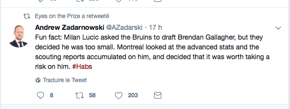 Milan Lucic a tout fait...Pour que les Bruins repêchent Brendan Gallagher...
