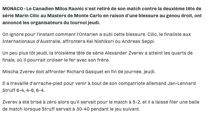 Milos Raonic...le BENOÎT BRUNET du TENNIS..