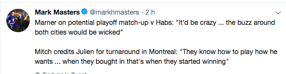 Mitch Marner...donnerait le JACK-ADAMS... À Claude Julien....