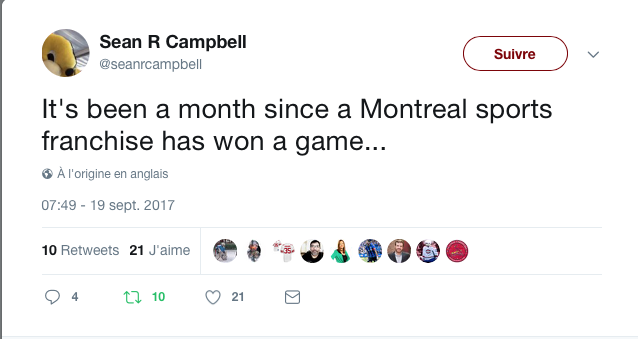 Montréal n'a pas gagné un match en un mois...