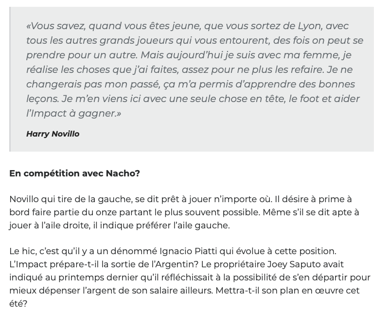 Nacho Piatti sera ÉCHANGÉ....À la PK Subban...