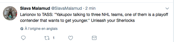 Nail Yakupov parle à 3 équipes en ce moment...