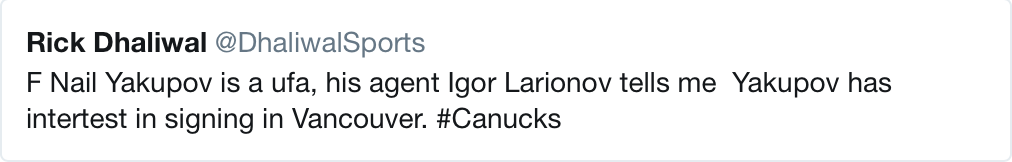 Nail Yakupov voudrait jouer à VANCOUVER...