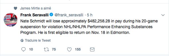 Nate Schmidt va perdre du CASH en sale..