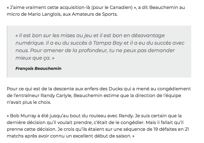 Nate Thompson va aider le CH en TA....selon...
