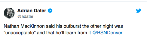 Nathan MacKinnon s'excuse...