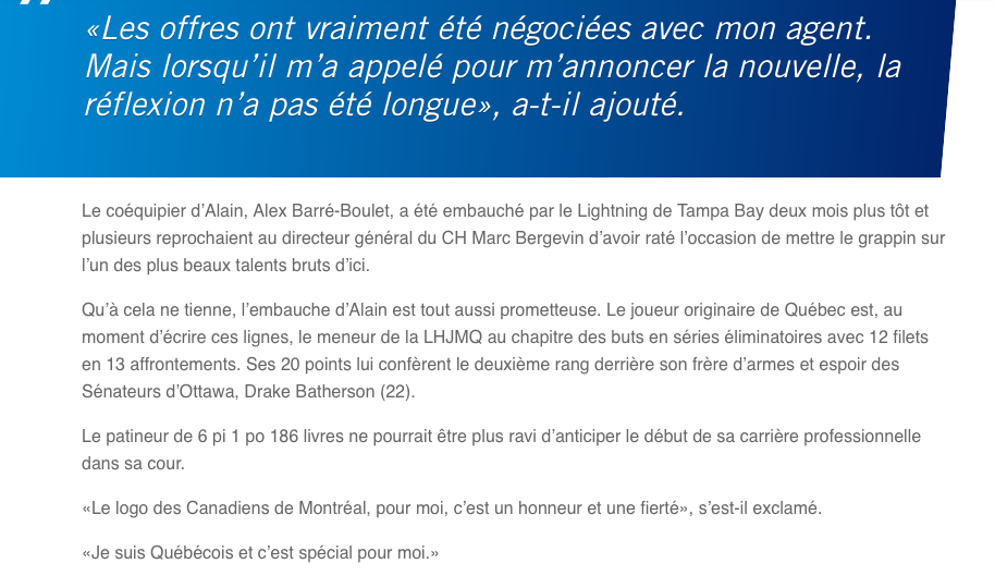 N'écoutez pas TVA Sports...Qui LICHE le CUL de Marc Bergevin...et d'Alexandre Alain...