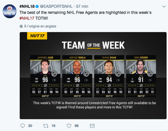 NHL 18 met à l'honneur..Les GRANDS-PÈRES au bord de la retraite..