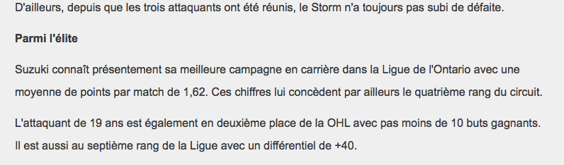 Nick Suzuki a EXPLOSÉ depuis....