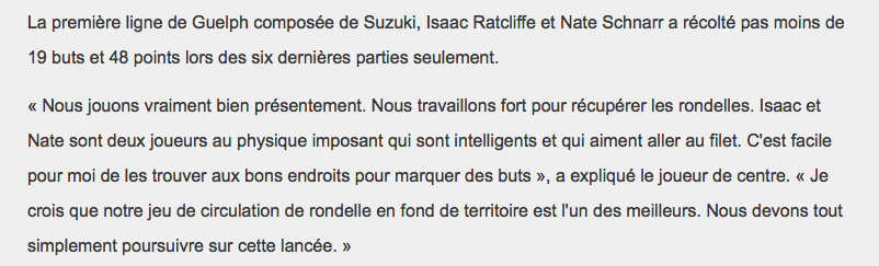 Nick Suzuki a EXPLOSÉ depuis....