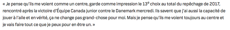 Nick Suzuki le crie haut et fort...