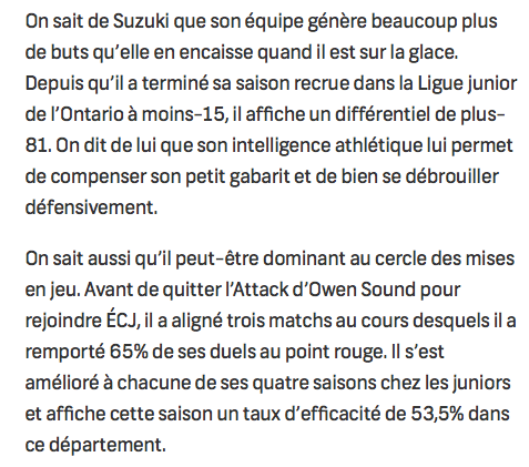 Nick Suzuki le crie haut et fort...