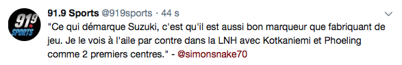 Nick Suzuki, le nouveau Alex Galchenyuk...